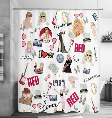 Taylor Swift's Iconic Albums Shower Curtain